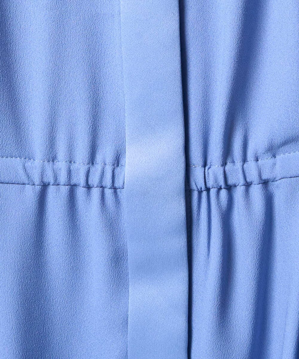 F6EAD05360 MICHEL KLEIN(小さいサイズ)(メゾン ドゥ サンク) [小さいサイズ]ノーカラーフレアーワンピース ブルー