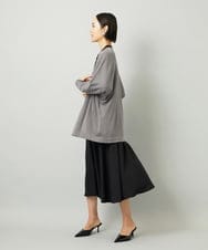 F6EAD05360 MICHEL KLEIN(小さいサイズ)(メゾン ドゥ サンク) [小さいサイズ]ノーカラーフレアーワンピース ブルー