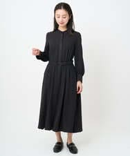 F6EAD05360 MICHEL KLEIN(小さいサイズ)(メゾン ドゥ サンク) [小さいサイズ]ノーカラーフレアーワンピース ブルー