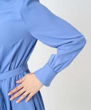 F6EAD05360 MICHEL KLEIN(小さいサイズ)(メゾン ドゥ サンク) [小さいサイズ]ノーカラーフレアーワンピース ブルー