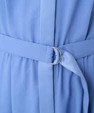 F6EAD05360 MICHEL KLEIN(小さいサイズ)(メゾン ドゥ サンク) [小さいサイズ]ノーカラーフレアーワンピース ブルー