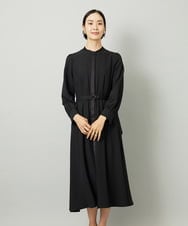 F6EAD05360 MICHEL KLEIN(小さいサイズ)(メゾン ドゥ サンク) [小さいサイズ]ノーカラーフレアーワンピース ブラック