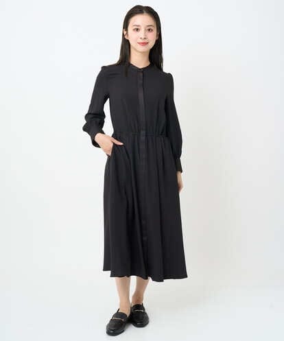F6EAD05360 MICHEL KLEIN(小さいサイズ) [小さいサイズ]ノーカラーフレアーワンピース