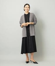 F6EAD05360 MICHEL KLEIN(小さいサイズ)(メゾン ドゥ サンク) [小さいサイズ]ノーカラーフレアーワンピース ブラック