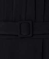 F6EAD06360 MICHEL KLEIN(小さいサイズ)(メゾン ドゥ サンク) [小さいサイズ]ノーカラープリーツワンピース ネイビー