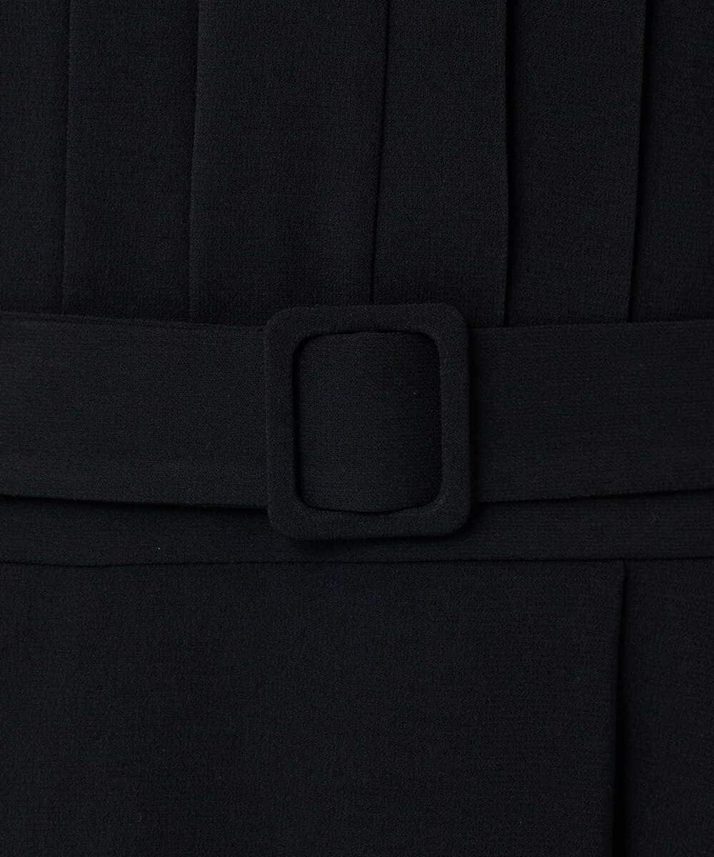 F6EAD06360 MICHEL KLEIN(小さいサイズ)(メゾン ドゥ サンク) [小さいサイズ]ノーカラープリーツワンピース ネイビー