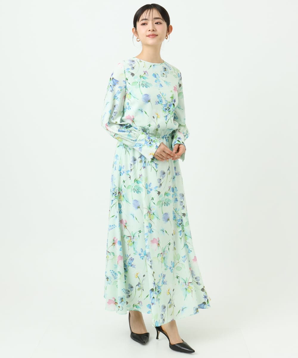 F6EDD12490 MICHEL KLEIN(小さいサイズ) [小さいサイズ]フラワープリントワンピース