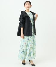 F6EDD12490 MICHEL KLEIN(小さいサイズ)(メゾン ドゥ サンク) [小さいサイズ]フラワープリントワンピース グリーン