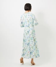 F6EDD12490 MICHEL KLEIN(小さいサイズ)(メゾン ドゥ サンク) [小さいサイズ]フラワープリントワンピース グリーン