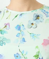 F6EDD12490 MICHEL KLEIN(小さいサイズ)(メゾン ドゥ サンク) [小さいサイズ]フラワープリントワンピース グリーン