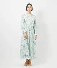 F6EDD12490 MICHEL KLEIN(小さいサイズ)(メゾン ドゥ サンク) [小さいサイズ]フラワープリントワンピース グリーン