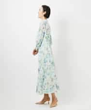 F6EDD12490 MICHEL KLEIN(小さいサイズ)(メゾン ドゥ サンク) [小さいサイズ]フラワープリントワンピース グリーン