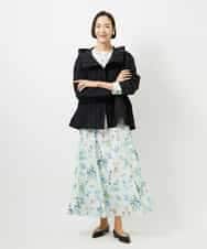 F6EDD12490 MICHEL KLEIN(小さいサイズ)(メゾン ドゥ サンク) [小さいサイズ]フラワープリントワンピース グリーン