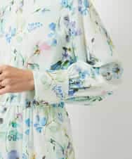 F6EDD12490 MICHEL KLEIN(小さいサイズ)(メゾン ドゥ サンク) [小さいサイズ]フラワープリントワンピース グリーン