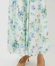 F6EDD12490 MICHEL KLEIN(小さいサイズ)(メゾン ドゥ サンク) [小さいサイズ]フラワープリントワンピース グリーン