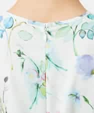 F6EDD12490 MICHEL KLEIN(小さいサイズ)(メゾン ドゥ サンク) [小さいサイズ]フラワープリントワンピース グリーン