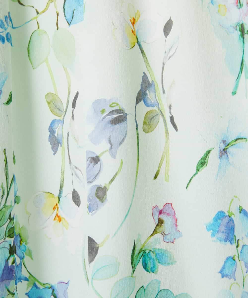 F6EDD12490 MICHEL KLEIN(小さいサイズ)(メゾン ドゥ サンク) [小さいサイズ]フラワープリントワンピース グリーン