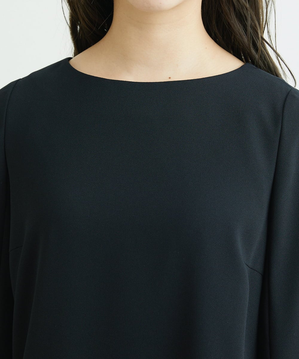 F6EDS04330 MICHEL KLEIN(小さいサイズ)(メゾン ドゥ サンク) [小さいサイズ]2WAYスリットスリーブワンピース ブラック(94)
