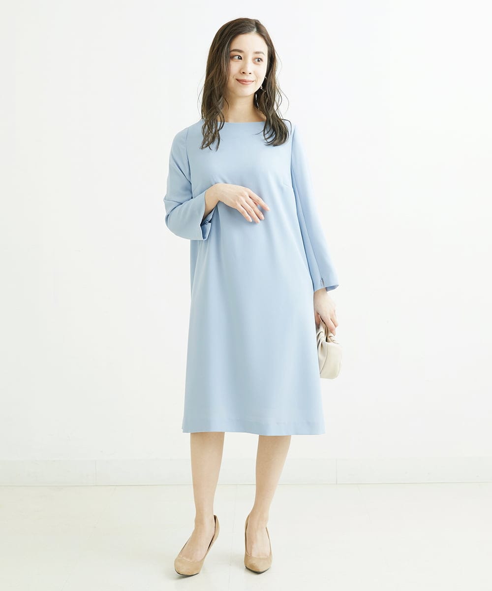 F6EDS04330 MICHEL KLEIN(小さいサイズ)(メゾン ドゥ サンク) [小さいサイズ]2WAYスリットスリーブワンピース ブラック(94)