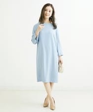 F6EDS04330 MICHEL KLEIN(小さいサイズ)(メゾン ドゥ サンク) [小さいサイズ]2WAYスリットスリーブワンピース ブラック(94)