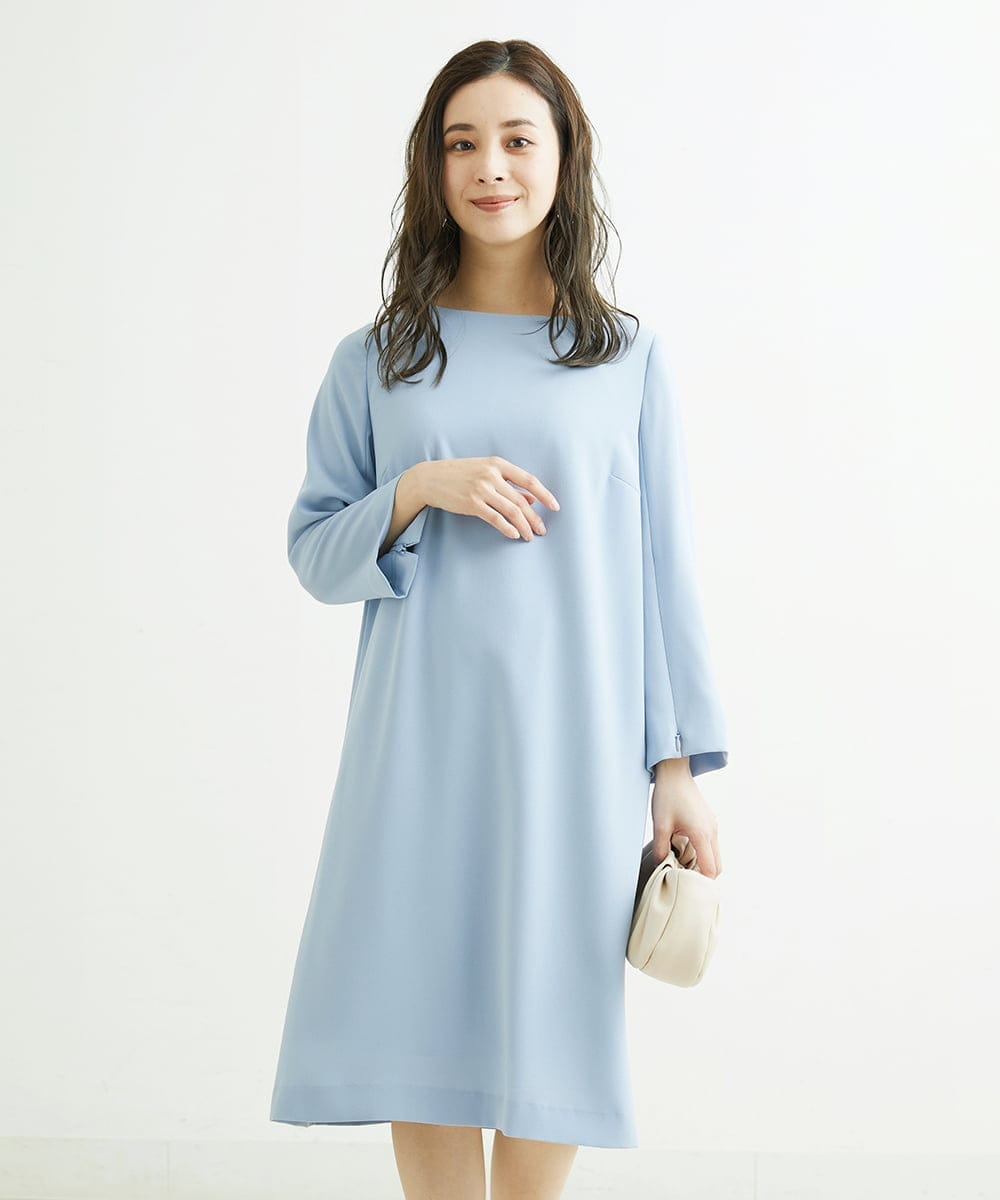 F6EDS04330 MICHEL KLEIN(小さいサイズ)(メゾン ドゥ サンク) [小さいサイズ]2WAYスリットスリーブワンピース ブラック(94)
