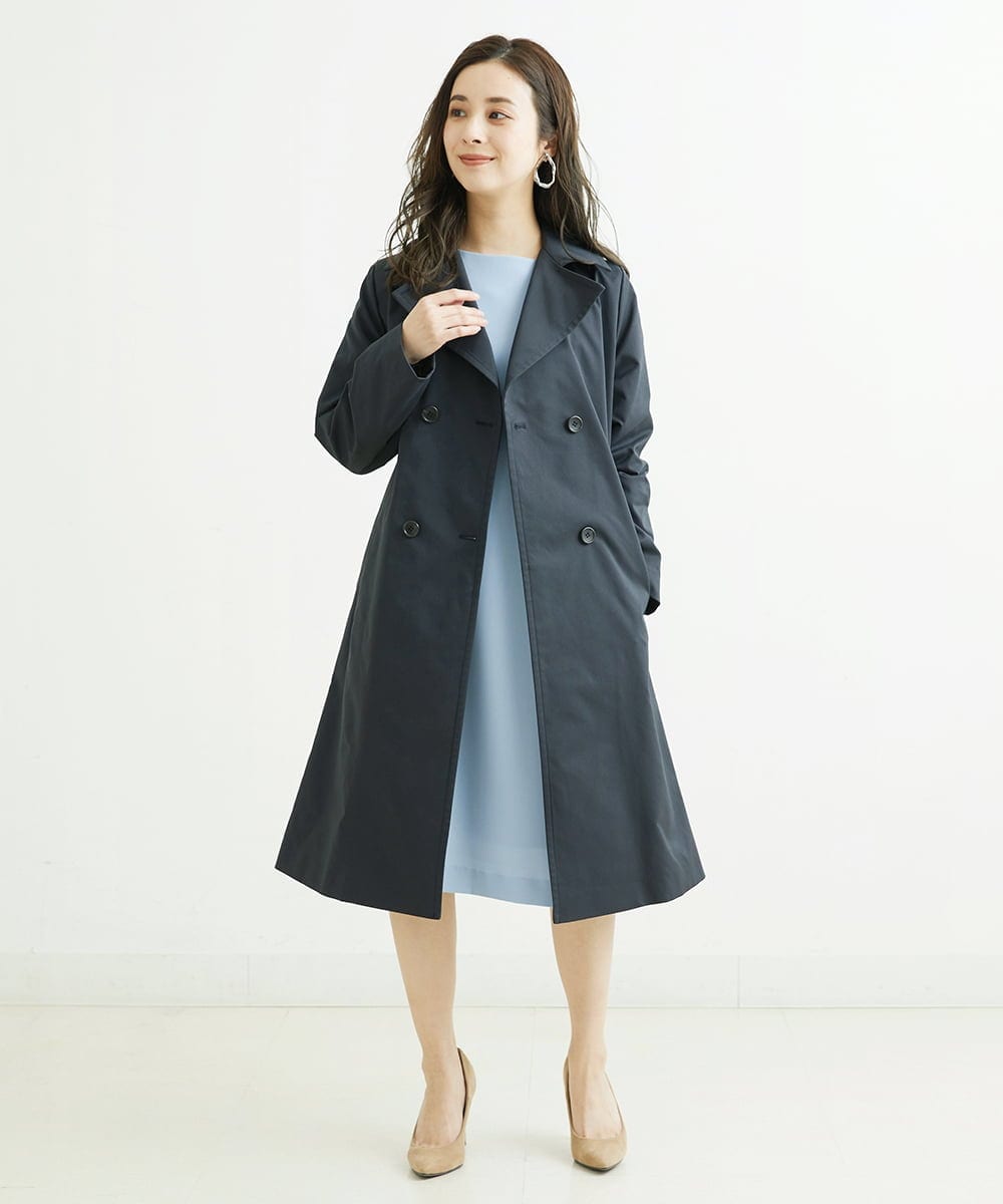 F6EDS04330 MICHEL KLEIN(小さいサイズ)(メゾン ドゥ サンク) [小さいサイズ]2WAYスリットスリーブワンピース ブラック(94)