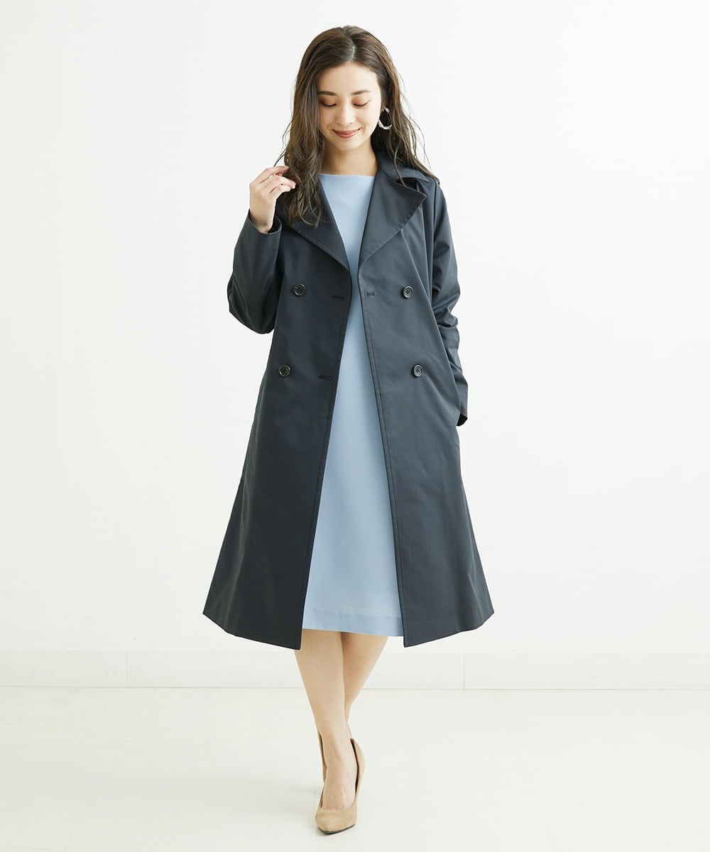 F6EDS04330 MICHEL KLEIN(小さいサイズ)(メゾン ドゥ サンク) [小さいサイズ]2WAYスリットスリーブワンピース ブラック(94)