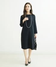 F6EDS04330 MICHEL KLEIN(小さいサイズ)(メゾン ドゥ サンク) [小さいサイズ]2WAYスリットスリーブワンピース ブラック(94)