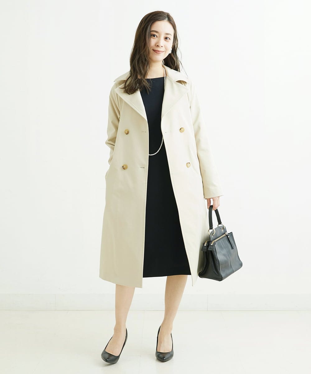 F6EDS04330 MICHEL KLEIN(小さいサイズ)(メゾン ドゥ サンク) [小さいサイズ]2WAYスリットスリーブワンピース ブラック(94)
