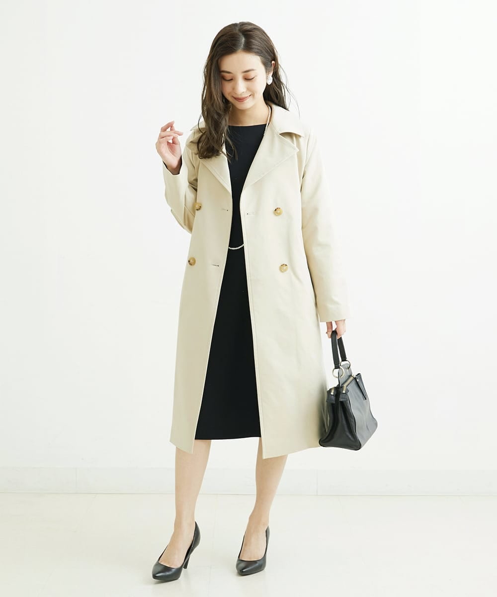 F6EDS04330 MICHEL KLEIN(小さいサイズ)(メゾン ドゥ サンク) [小さいサイズ]2WAYスリットスリーブワンピース ブラック(94)
