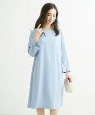F6EDS04330 MICHEL KLEIN(小さいサイズ)(メゾン ドゥ サンク) [小さいサイズ]2WAYスリットスリーブワンピース ブラック(94)