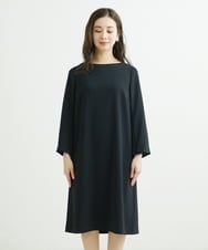 F6EDS04330 MICHEL KLEIN(小さいサイズ)(メゾン ドゥ サンク) [小さいサイズ]2WAYスリットスリーブワンピース ブラック(94)