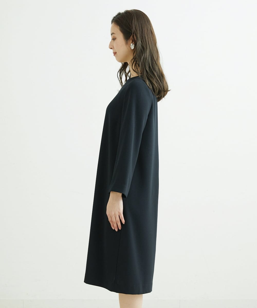F6EDS04330 MICHEL KLEIN(小さいサイズ)(メゾン ドゥ サンク) [小さいサイズ]2WAYスリットスリーブワンピース ブラック(94)