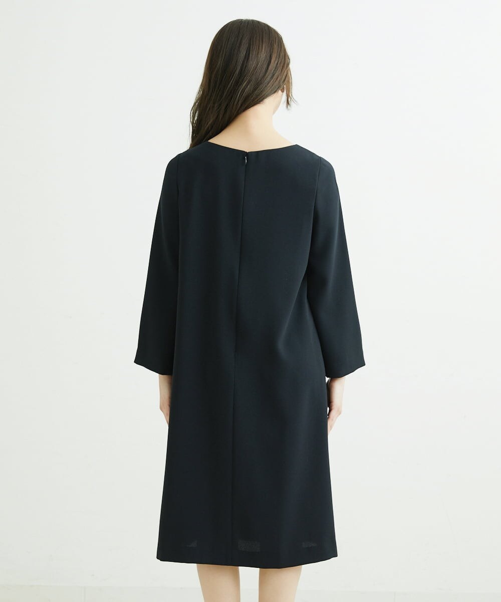 F6EDS04330 MICHEL KLEIN(小さいサイズ)(メゾン ドゥ サンク) [小さいサイズ]2WAYスリットスリーブワンピース ブラック(94)