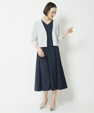 F6EFV25300 MICHEL KLEIN(小さいサイズ)(メゾン ドゥ サンク) [小さいサイズ]リネンライクワンピース ライトグリーン(30)