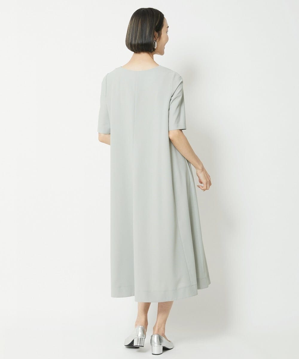 F6EFV25300 MICHEL KLEIN(小さいサイズ)(メゾン ドゥ サンク) [小さいサイズ]リネンライクワンピース ライトグリーン(30)