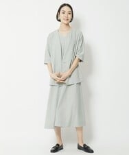 F6EFV25300 MICHEL KLEIN(小さいサイズ)(メゾン ドゥ サンク) [小さいサイズ]リネンライクワンピース ライトグリーン(30)