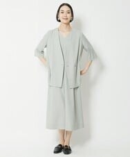 F6EFV25300 MICHEL KLEIN(小さいサイズ)(メゾン ドゥ サンク) [小さいサイズ]リネンライクワンピース ライトグリーン(30)