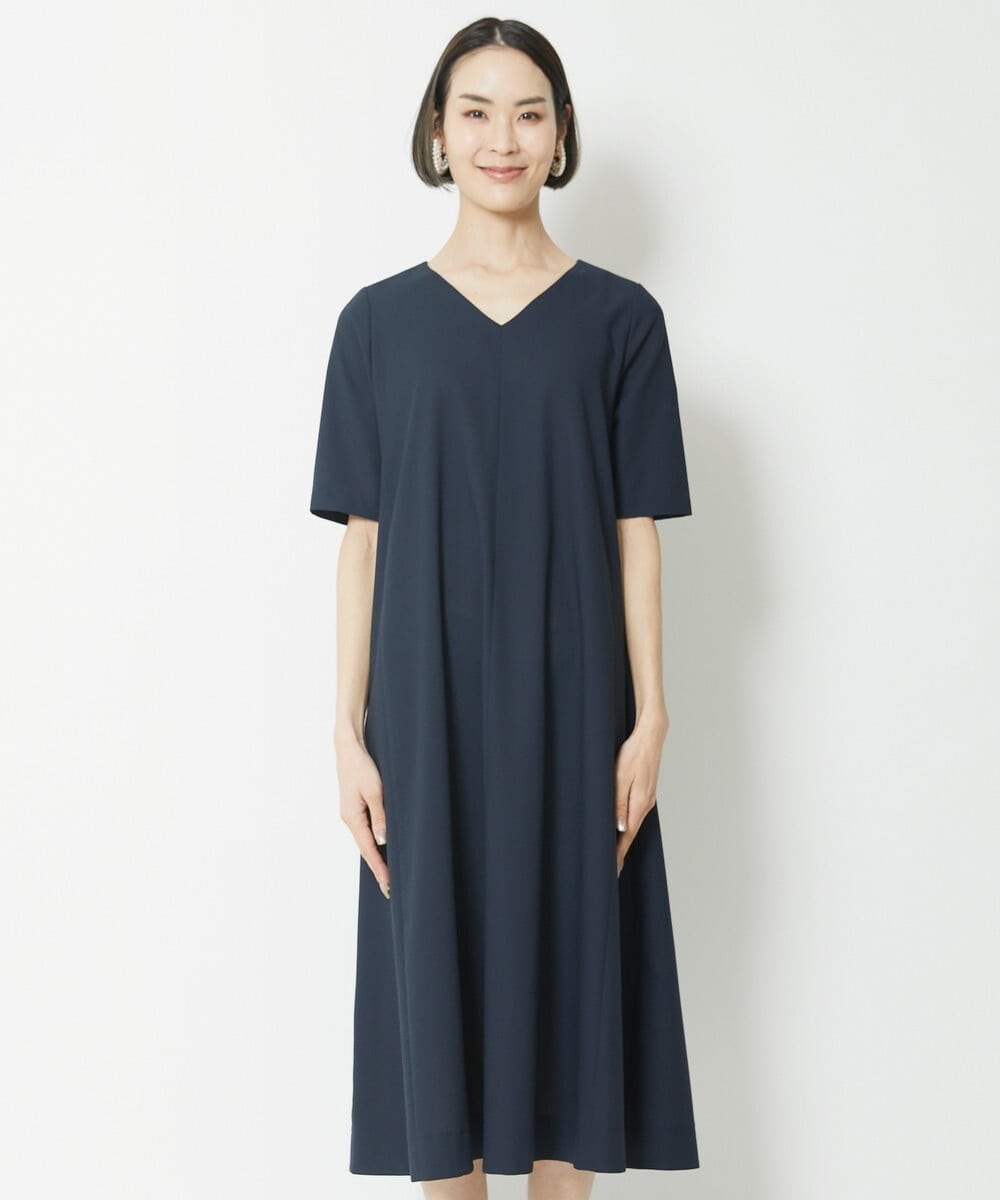 F6EFV25300 MICHEL KLEIN(小さいサイズ)(メゾン ドゥ サンク) [小さいサイズ]リネンライクワンピース ライトグリーン(30)