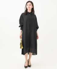 F6EGA04350 MICHEL KLEIN(小さいサイズ)(メゾン ドゥ サンク) [小さいサイズ]バックプリーツ3WAYワンピース グリーン