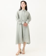 F6EGA04350 MICHEL KLEIN(小さいサイズ)(メゾン ドゥ サンク) [小さいサイズ]バックプリーツ3WAYワンピース グリーン