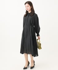F6EGA04350 MICHEL KLEIN(小さいサイズ)(メゾン ドゥ サンク) [小さいサイズ]バックプリーツ3WAYワンピース ブラック