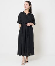 F6EGA05330 MICHEL KLEIN(小さいサイズ)(メゾン ドゥ サンク) [小さいサイズ]3WAYロングシャツワンピース グレー