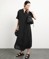 F6EGA05330 MICHEL KLEIN(小さいサイズ)(メゾン ドゥ サンク) [小さいサイズ]3WAYロングシャツワンピース グレー