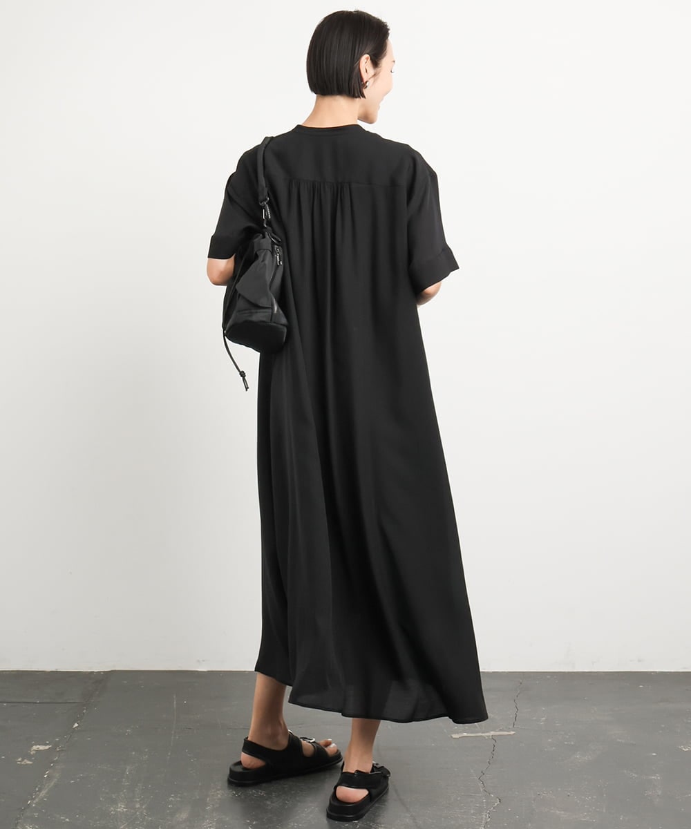 F6EGA05330 MICHEL KLEIN(小さいサイズ)(メゾン ドゥ サンク) [小さいサイズ]3WAYロングシャツワンピース グレー
