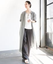 F6EGA05330 MICHEL KLEIN(小さいサイズ)(メゾン ドゥ サンク) [小さいサイズ]3WAYロングシャツワンピース グレー