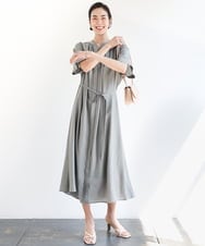 F6EGA05330 MICHEL KLEIN(小さいサイズ)(メゾン ドゥ サンク) [小さいサイズ]3WAYロングシャツワンピース グレー