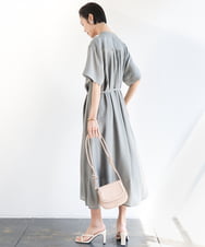 F6EGA05330 MICHEL KLEIN(小さいサイズ)(メゾン ドゥ サンク) [小さいサイズ]3WAYロングシャツワンピース グレー