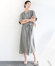 F6EGA05330 MICHEL KLEIN(小さいサイズ)(メゾン ドゥ サンク) [小さいサイズ]3WAYロングシャツワンピース グレー