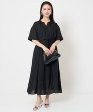 F6EGA05330 MICHEL KLEIN(小さいサイズ)(メゾン ドゥ サンク) [小さいサイズ]3WAYロングシャツワンピース グレー